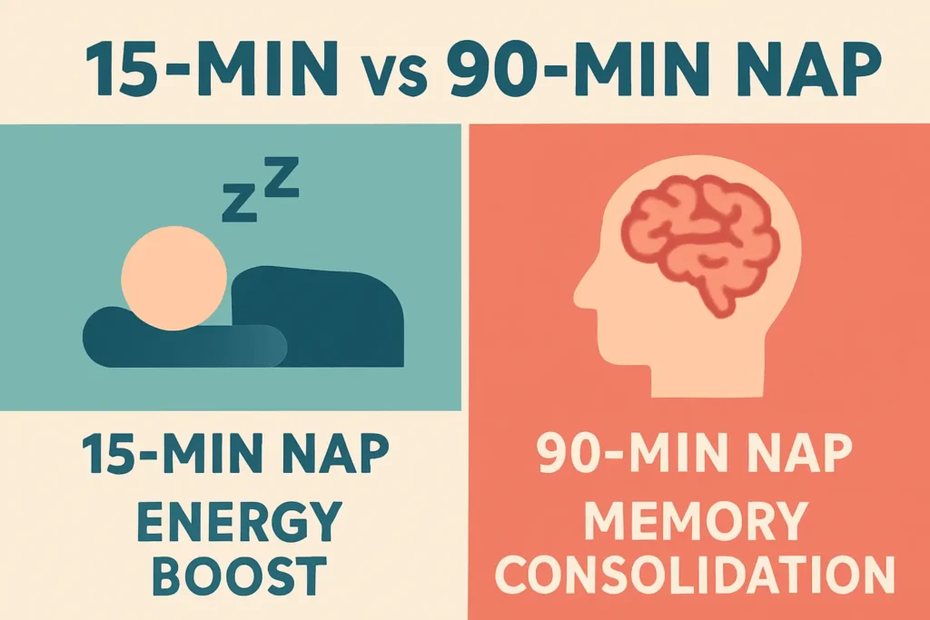 Infographic of 15 Minute Nap V 90 Minute nap