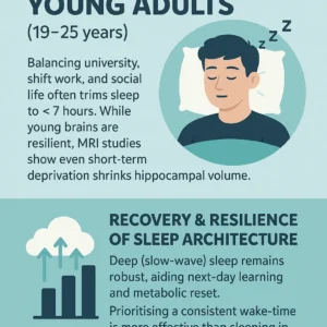 Infographic of a 19-25 years old Sleep Cycle